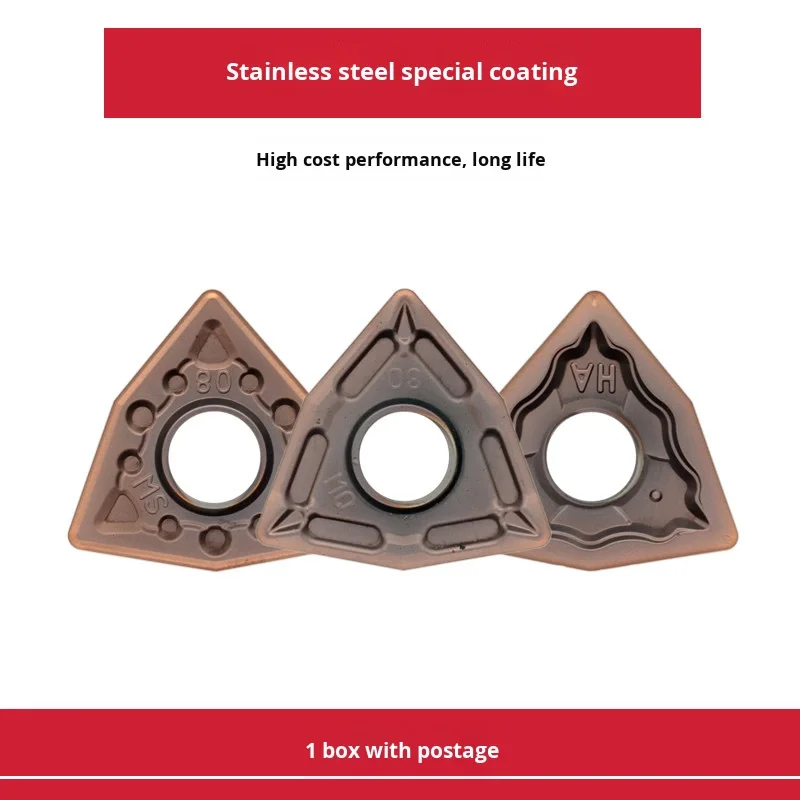 KEUE CNC Stainless Steel Triangle CNC Blade WNMG080404-MA 080408-MS -MQ HA LMM Replacement VP15TF 3-Year Warranty