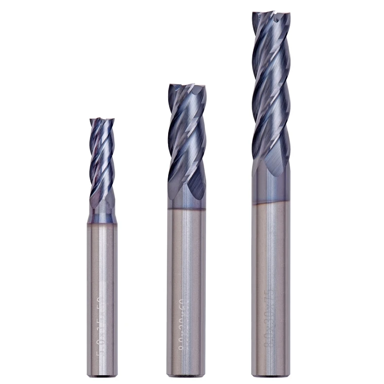 Replace UP210 UM-S4-4-11-4-50 Coated Hardened Common Steel With A Four-edge Flat-head Alloy End Mill
