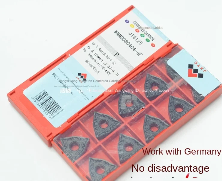 Jiangxi JW Blade WNMG080404-GF JT4125 4025 OEM Tialn Coated 45HRC Chip Breaking Good Finishing Steel Parts for Turning Center