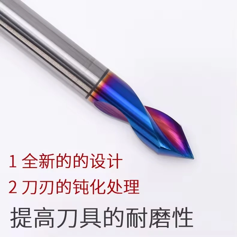 KEUE CNC New Nano Blue High-hardness 90-degree 120 60 Spot Drill Double-edge Chamfering Cutter Tungsten Carbide Shank 3 for