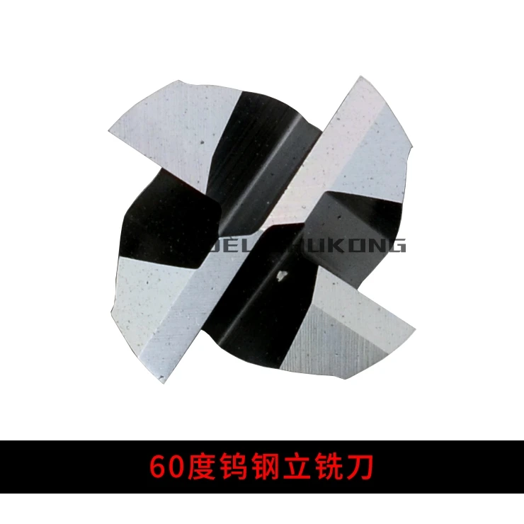 Tungsten Steel Milling Cutter, 60-degree Straight Shank, Alloy Tool, Flat Head, 4-edge, Hard Bottom