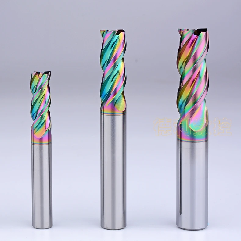 DLC Seven-Color Coated High-Gloss OEM Customizable High-Efficiency High-Gloss Aluminum Cutters U-slot Alloy Milling Tungsten