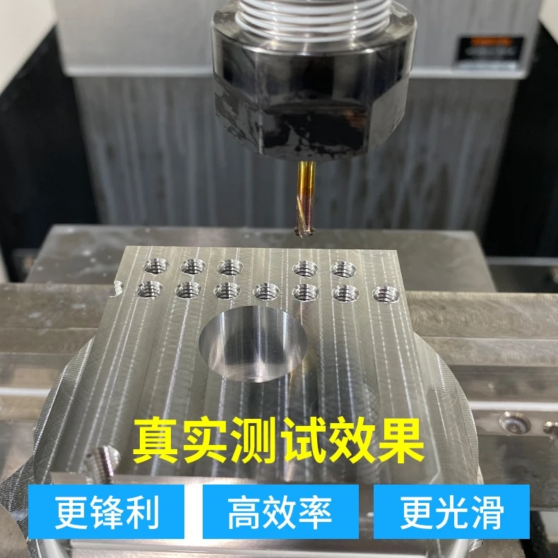 Multi-functional Three-in-one Threaded Milling Cutter Seven-color Carbide Coated AlTin 2 Flutes 45HRC OEM Does Not Require