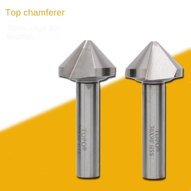 KEUE CNC Top Chamferer with Three Blades 90 Degrees 6/8/10/12/16/20/25/30/40/50 for Metal Drilling 3-Year Warranty