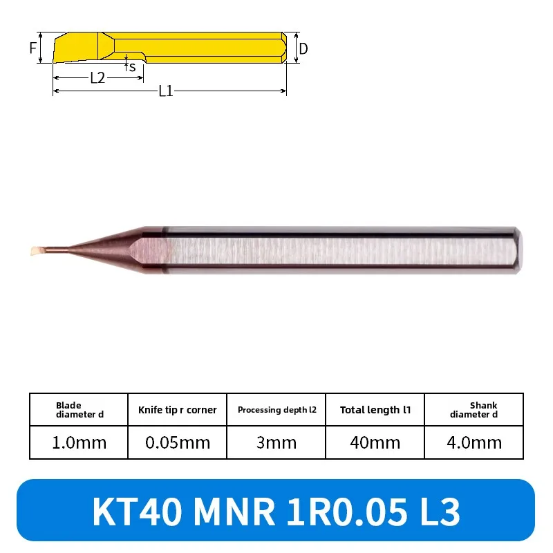 KANGMINGJIAN Small Diameter Micro Boring Cutter KT40 MNR Rod Tungsten Steel Inner Hole Boring Tool 3-Year Warranty