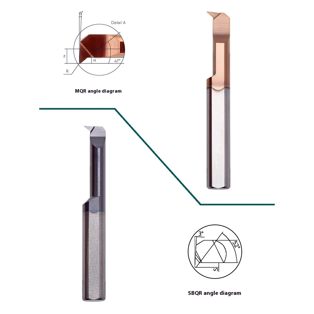 Small Diameter Tungsten Steel Single-Head Profiling Turning Tool Mqr 6R0.2 L22 47&deg; Angle Internal Boring Tool