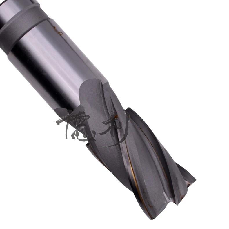 Tungsten Steel Straight Shank Helical End Mills Inlaid with Hard Alloy AlTin Coated OEM 10 12 14 16 20 30-50mm