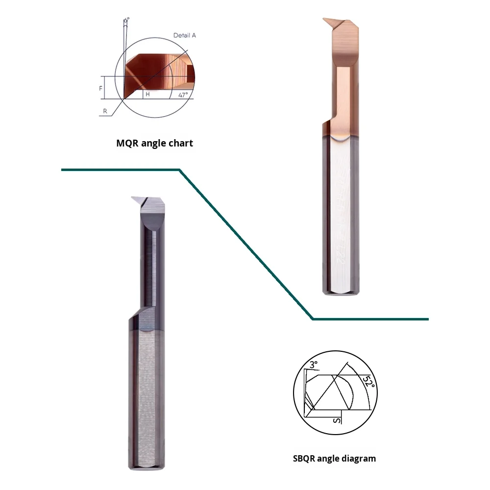 Small Diameter Tungsten Steel Single-Head Profiling Turning Tool Mqr 6R0.2 L22 47&deg; Angle Internal Boring Tool