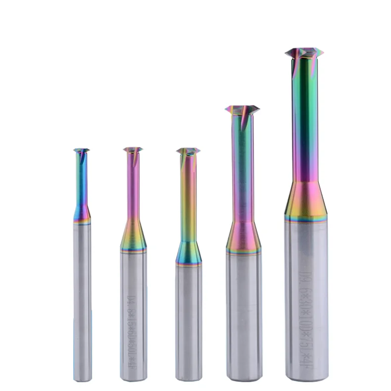 Seven-color Single-thread Tungsten Steel Milling Cutter for Aluminum, Single-edge , UN SM ST G, With Tooth P