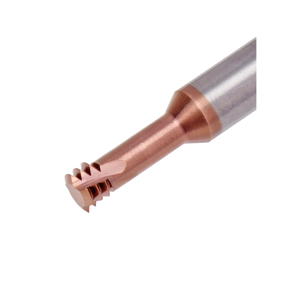 Carbide Four-Flute Thread Milling Cutter HRC65 45 Helix Conventional Milling Model M14*2.0 Metric System