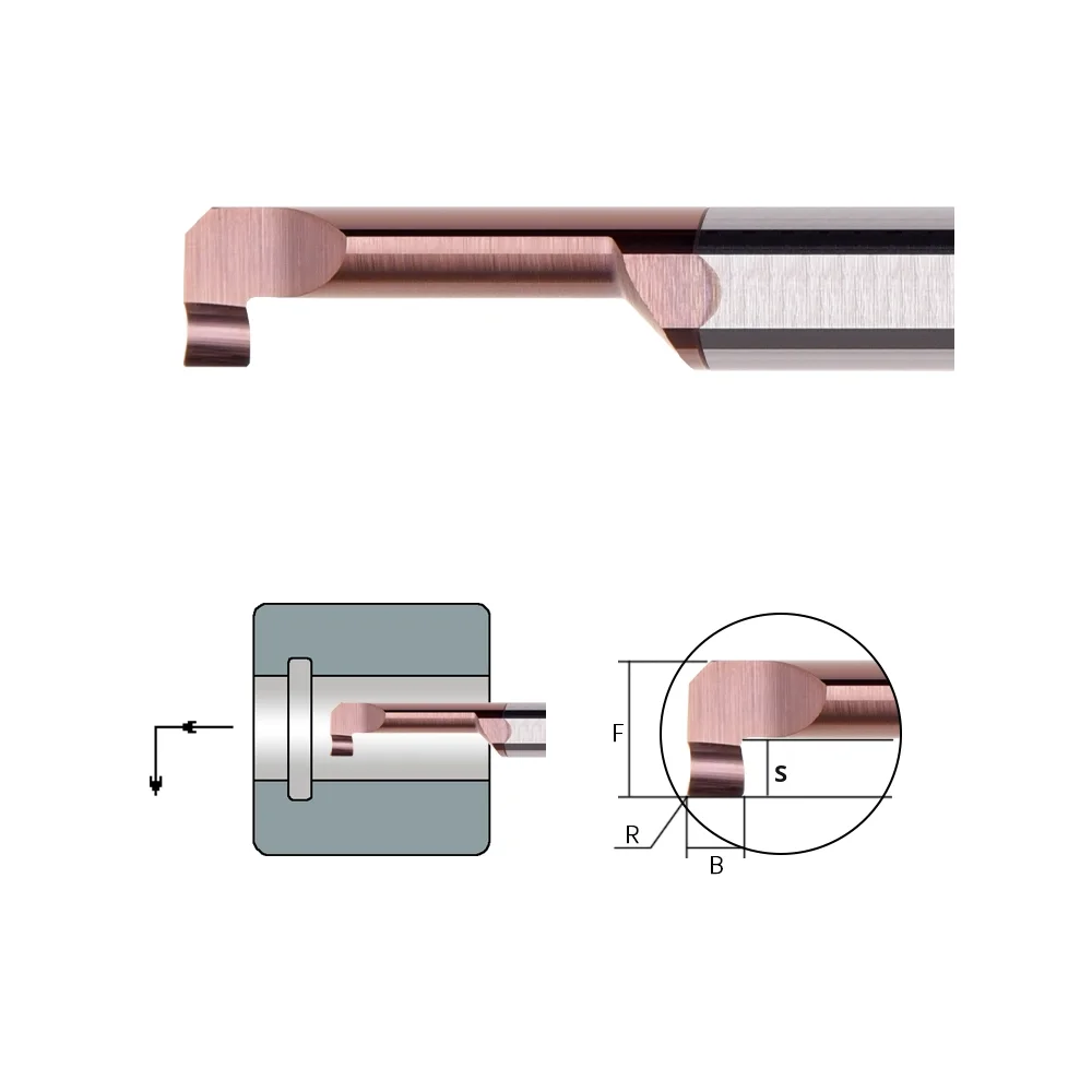 KEUE CNC MGR Small Hole Grooving Cutter KT40 Solid Tungsten Steel Internal Lathe Cutter Shockproof Boring Tools 0.01mm Precision