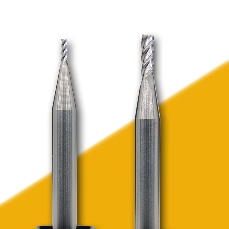 High-gloss Aluminum Alloy Special Vertical Three-edge Tungsten Steel Milling Cutters For 1.5-20