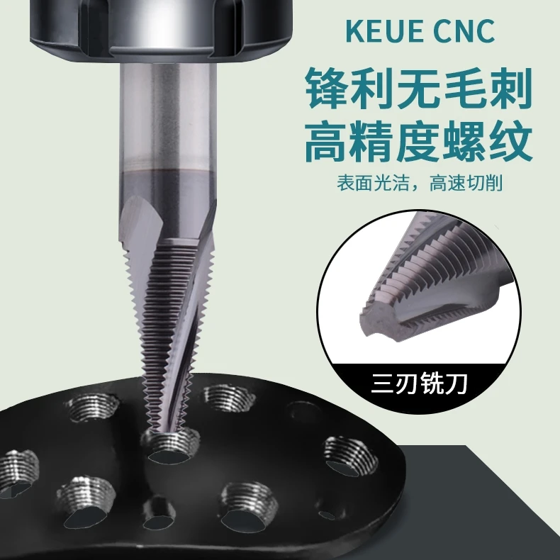 High Hardness Ti Conical Medical Bone Plate Thread Milling Cutter Tungsten Steel with Altin Coating OEM Customizable