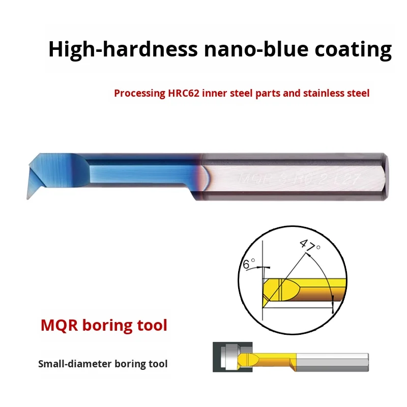 High Hardness Nano Blue Quenched Carbide Boring Tool MQR 6R0.2 L22 Boring Head Copying Machining Center KEUE CNC Cat40 Taper