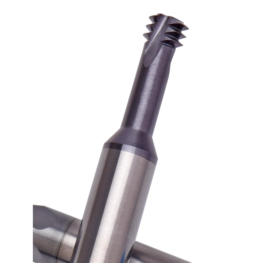 Carbide Four-Flute Thread Milling Cutter HRC65 45 Helix Conventional Milling Model M14*2.0 Metric System