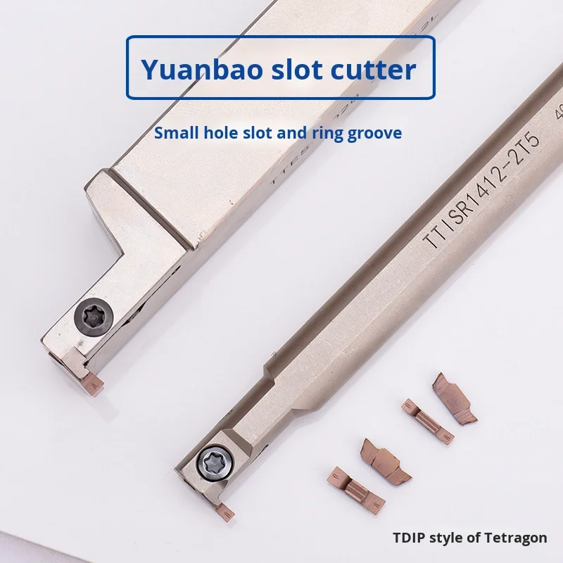 KEUE CNC Small Diameter Tdip300E-0.20 Ttsir12 Ingot Grooving Blade Tool Holder Internal Groove Turning Tool HRC80 Small Inner