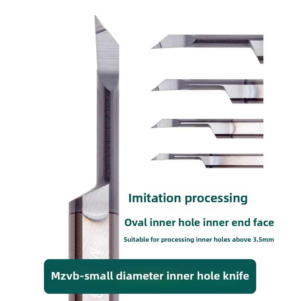 Solid Carbide Small Hole Boring Tool Inner Hole Profiling Processing Mar Mzvb 45R0.1 L12 Oval Inner End Face