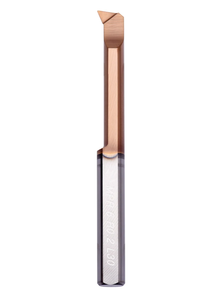 KEUE CNC MPR 6R0.2 L22 2-Flute Shockproof Boring Bar-Tungsten Steel Small Bore Tool for Stainless Steel Cutting