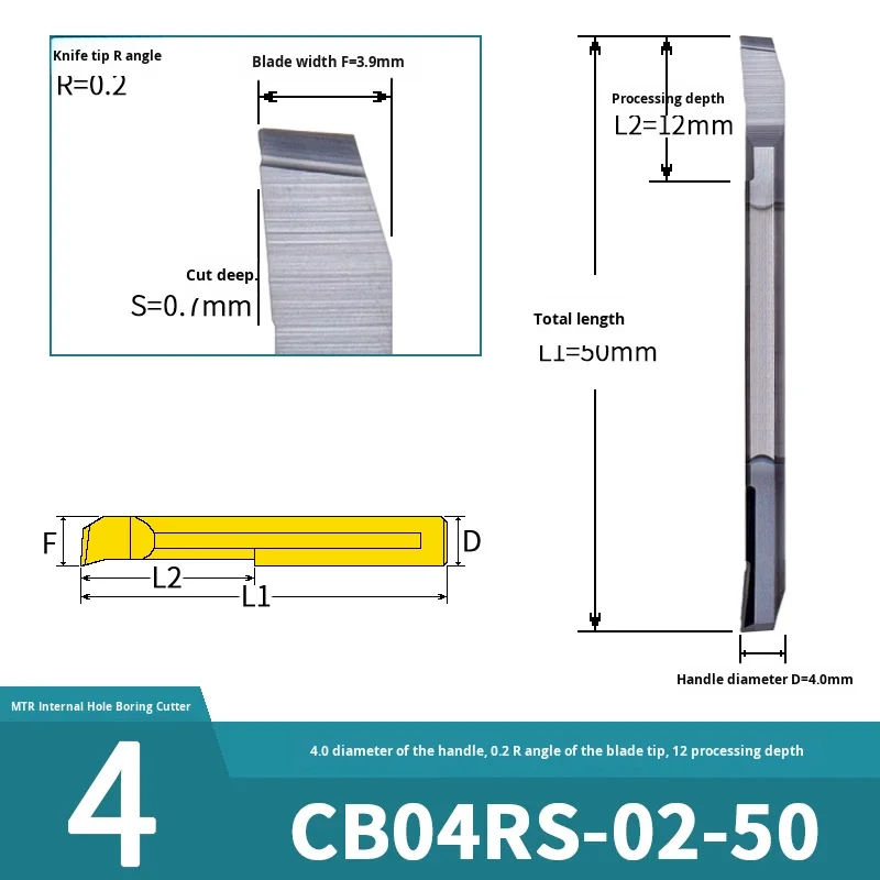 CB04RS-02-50 RS-02-50 Double-Head Boring Tool Small Hole Tool Supports Non-Standard Customization KEUE CNC 3-Year Warranty China