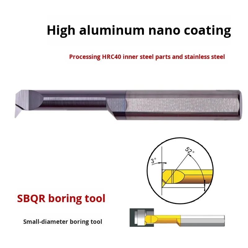KEUE CNC Solid Carbide Sbqr4 10L R0.1 Machining Tool Stainless Steel Boring Centering Machine Small Hole Chamfering Profile