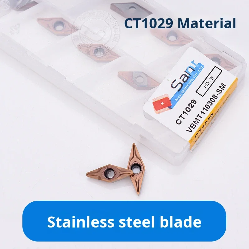 Dalian Shante Stainless Steel Blade Diamond Shape VBMT110304-SM VBMT110308-SM CT1029 3-Year Warranty ODM Support