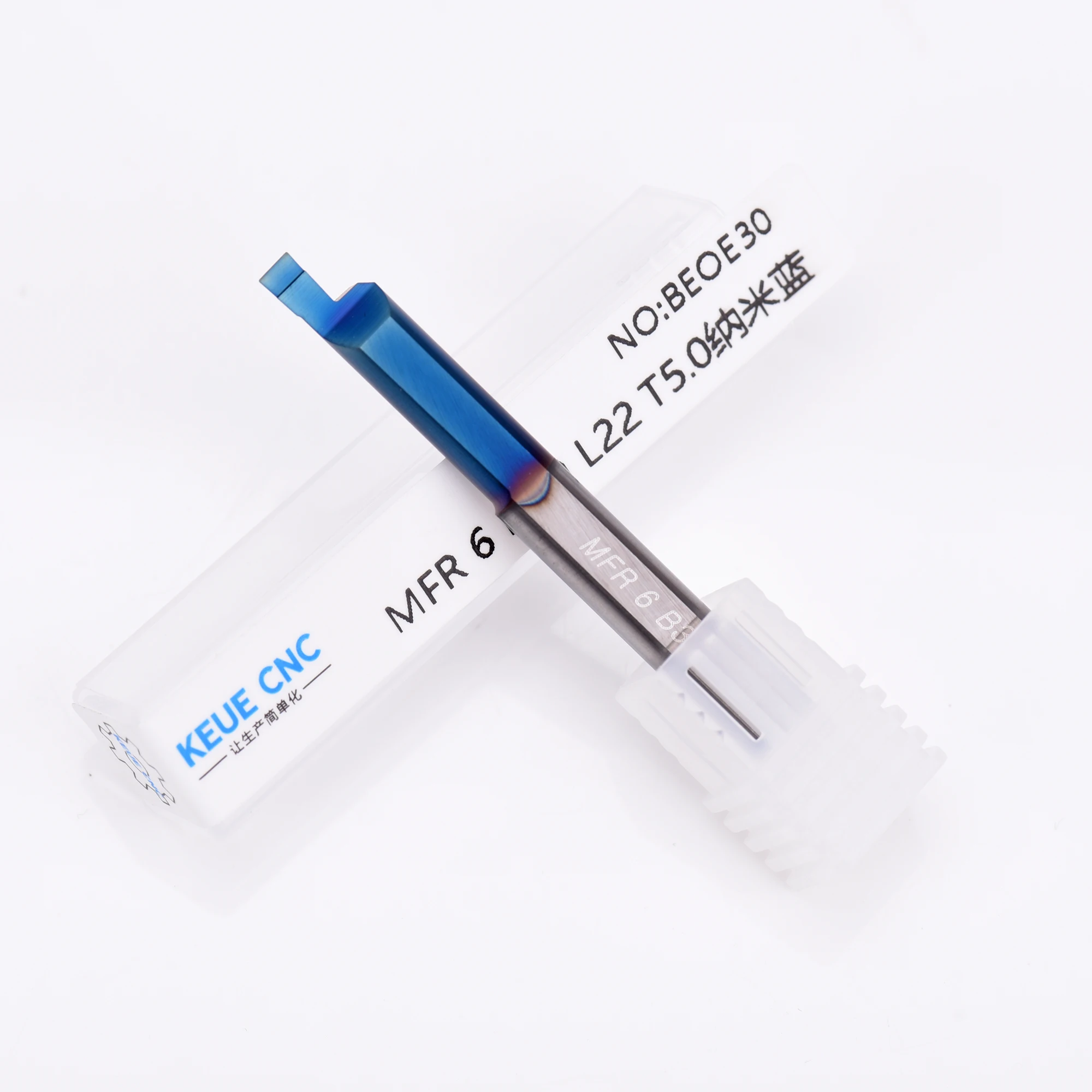 High Nano Blue Tungsten Steel End Face Grooving Knife Mfr 6B2.0 L22 Boxed CVD High Hardness 60HRC KEUE CNC Machining Center