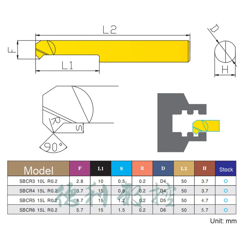 KEUE CNC Precision 0.01mm Miniature Carbide 3-8mm Diameter 2-Flute Boring Cutter MCR SBCR Inner Hole Fine Chamfering Boring Tool