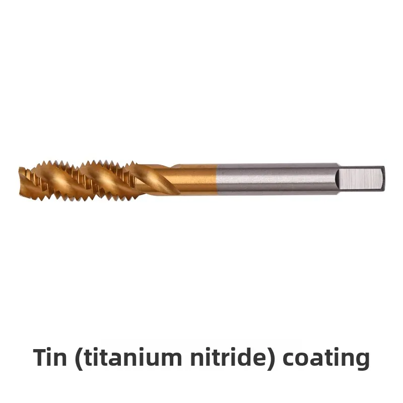 KEUECNC Tiain Coated Hrc 58-62 Hardened Cobalt-Containing Spiral Machine Tap Stainless Steel Fine Thread Left Cutting Blind Hole