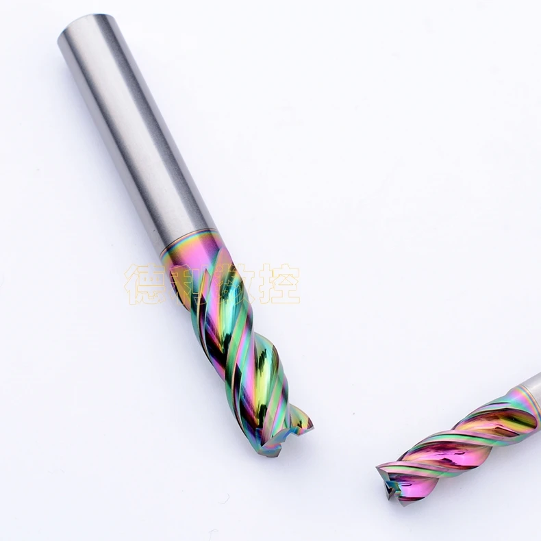 DLC Seven-Color Coated High-Gloss OEM Customizable High-Efficiency High-Gloss Aluminum Cutters U-slot Alloy Milling Tungsten