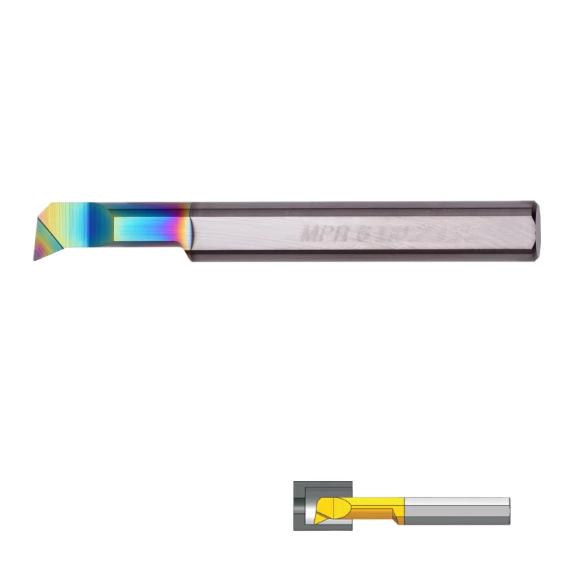 KEUE CNC MPR 4R0.2L22 Series Small Hole Boring Cutter Copying Diameter Colorful OEM Titanium Aluminum Nitride Coated 45HRC