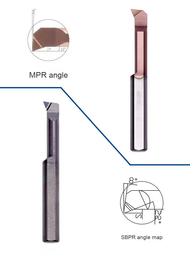 MPR 6R0.2 L22 Shockproof Boring Bar - Tungsten Steel Small Bore Tool For Mirror Finish On Hard Metals