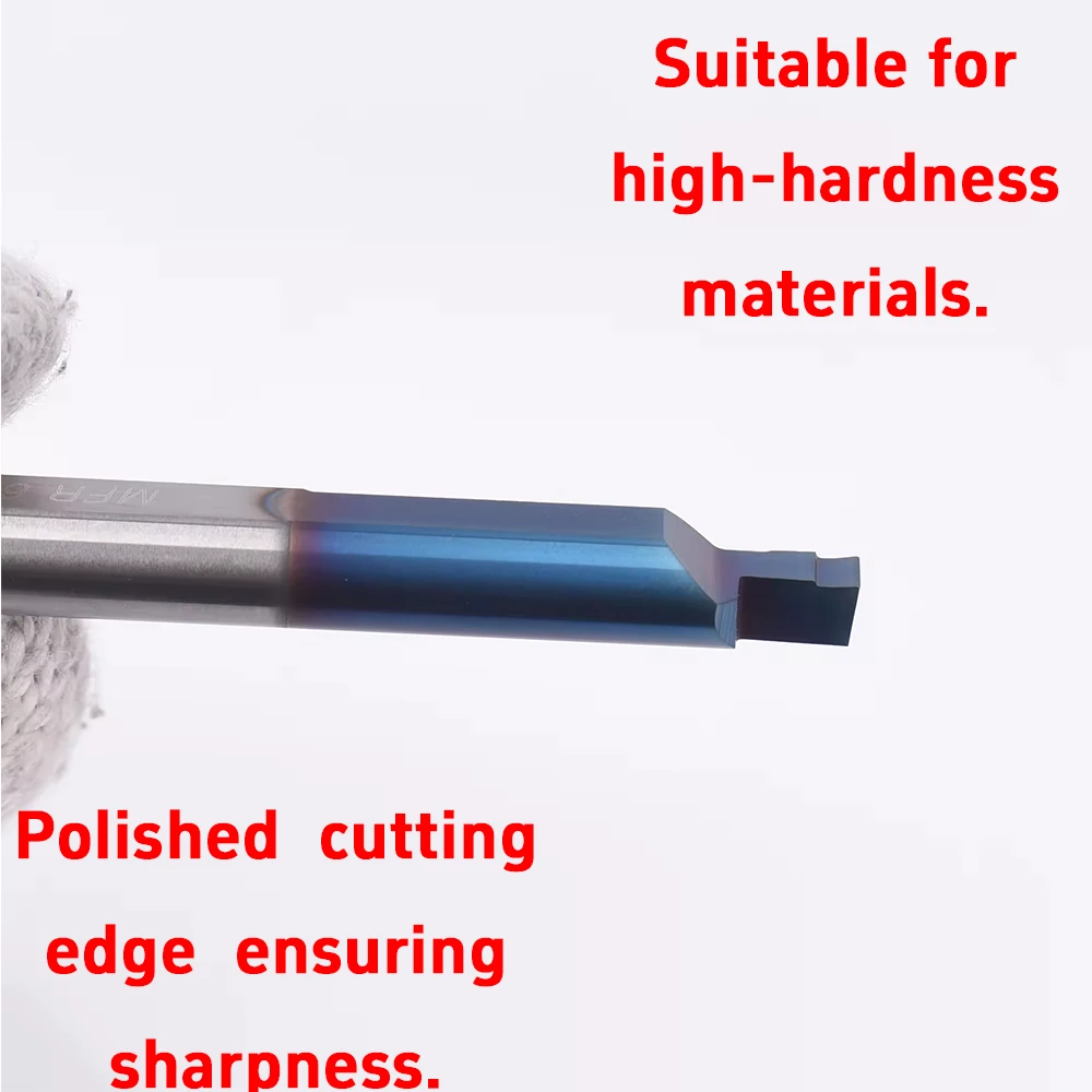 High Nano Blue Tungsten Steel End Face Grooving Knife Mfr 6B2.0 L22 Boxed CVD High Hardness 60HRC KEUE CNC Machining Center