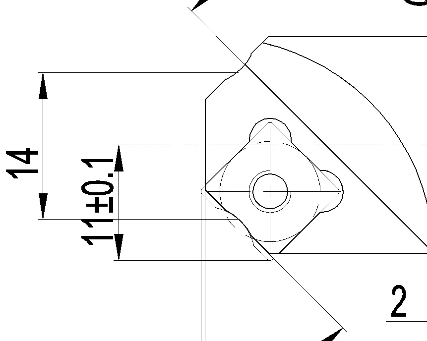 SDMT09T304 090304 Chamferer Blade Inner R Machine R Knife
