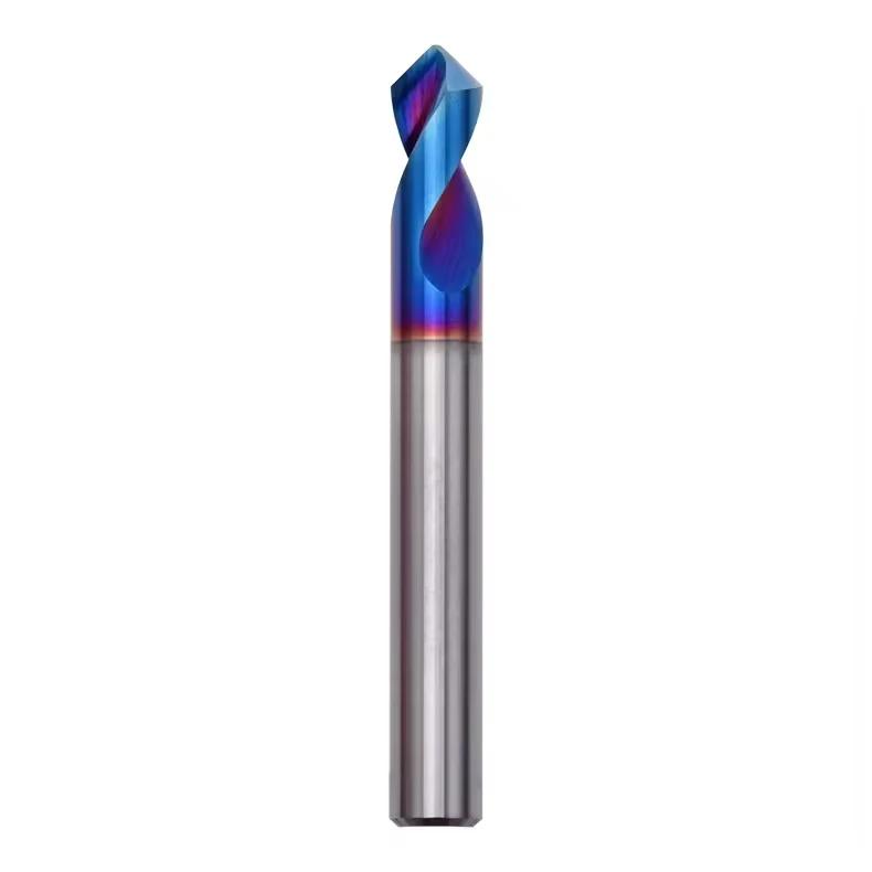 KEUE CNC New Nano Blue High-hardness 90-degree 120 60 Spot Drill Double-edge Chamfering Cutter Tungsten Carbide Shank 3 for