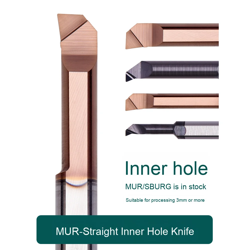 SBUR6 MUR4 Solid Tungsten Steel Boring Tool Bar with 90 Flats Wood Cutting 3/4in Diameter 2 Flutes