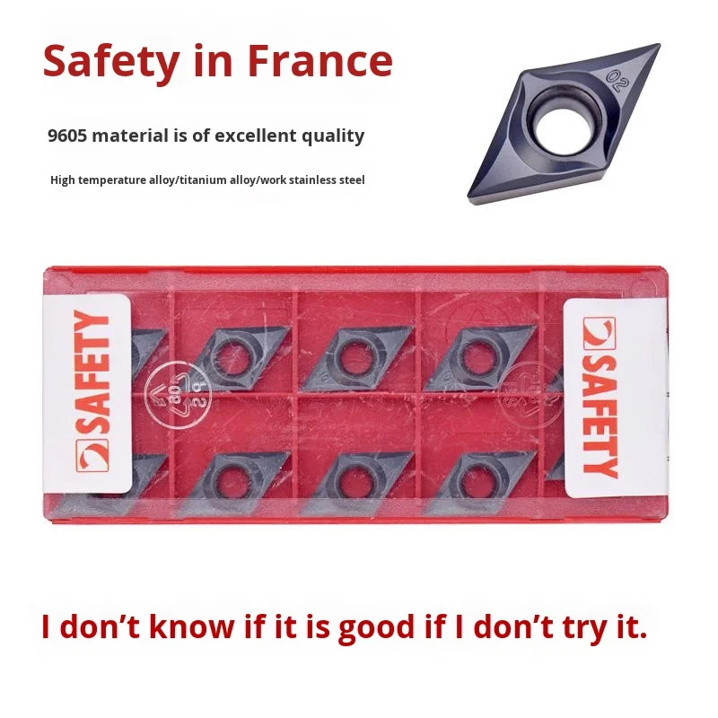 French Safety CNC Turning Blade DCGT11T301/02/04-1L 9605 High Temperature Alloy Cutting Tools For Lathe Machines CBN Coating OEM