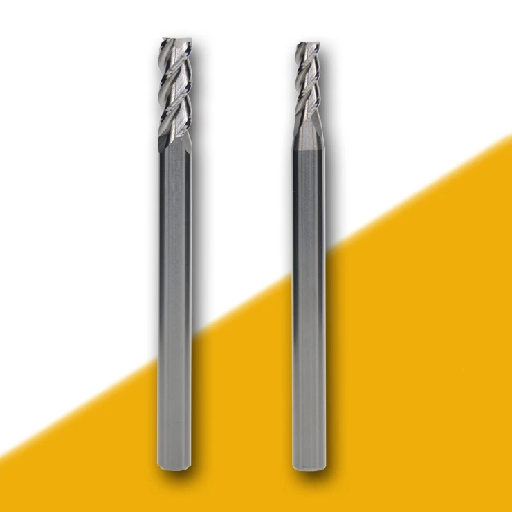 High-gloss Aluminum Alloy Special Vertical Three-edge Tungsten Steel Milling Cutters For 1.5-20