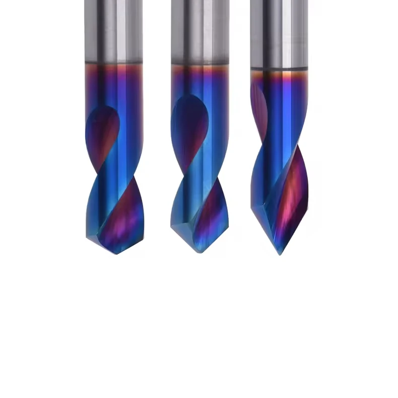 KEUE CNC New Nano Blue High-hardness 90-degree 120 60 Spot Drill Double-edge Chamfering Cutter Tungsten Carbide Shank 3 for