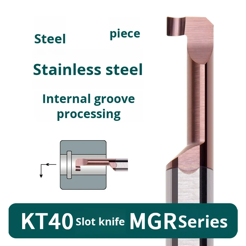 KEUE CNC MGR Small Hole Grooving Cutter KT40 Solid Tungsten Steel Internal Lathe Cutter Shockproof Boring Tools 0.01mm Precision