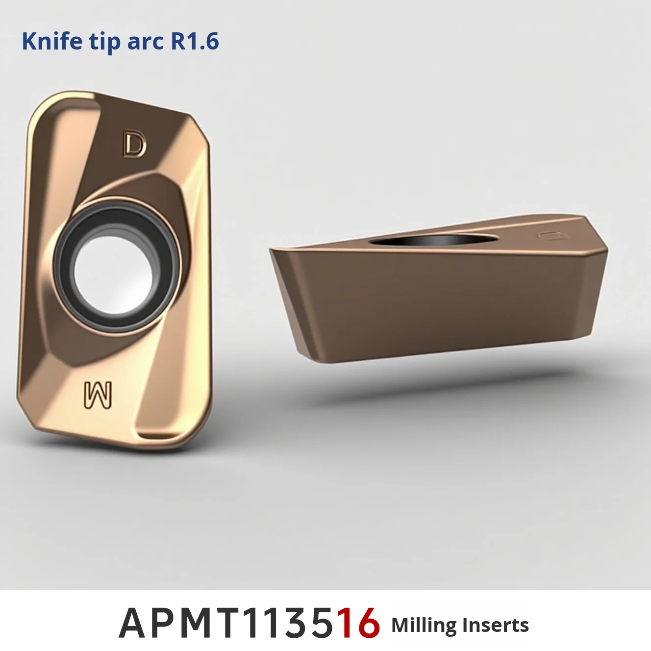 CNC Milling Blade R1.6 Stainless Steel Mold Steel APMT113516 DLT205 DL1008 with PVD Coating Customizable OEM Turning Tool
