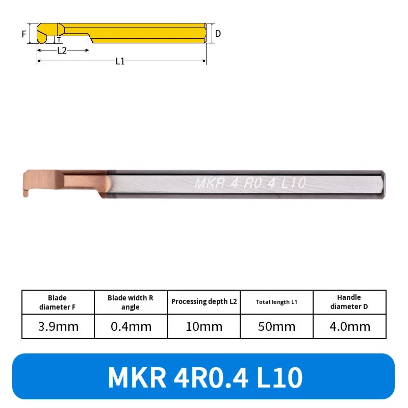 KEUE CNC Overall Arc Groove Knife Internal Grooving MKR 4R0.5 L10 5R0.75 L15 6R1.0 L15 3 Years Warranty