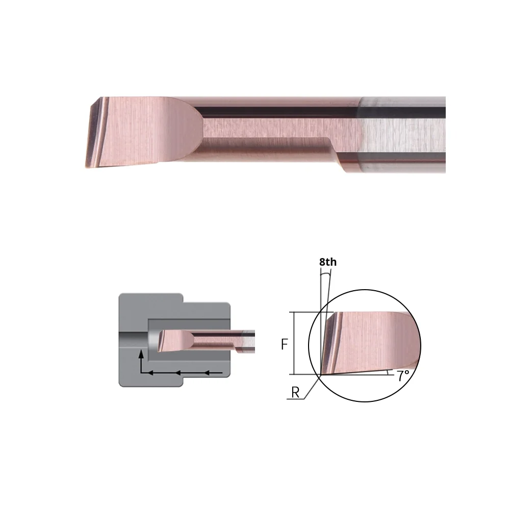KANGTIAN KT40 Carbide Boring Bar Small Diameter Internal Turning Tool Automatic Lathe Stainless Steel Processing 2 Horizontal