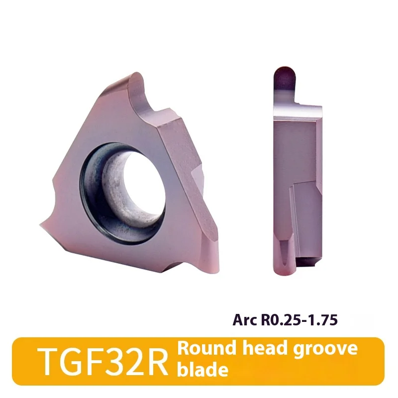 TGF32R0.5-3.5mm R0.25-R1.0 Round Head Snap Ring Slot Arc Mounted Shallow Grooving Blade With Triangle Shape