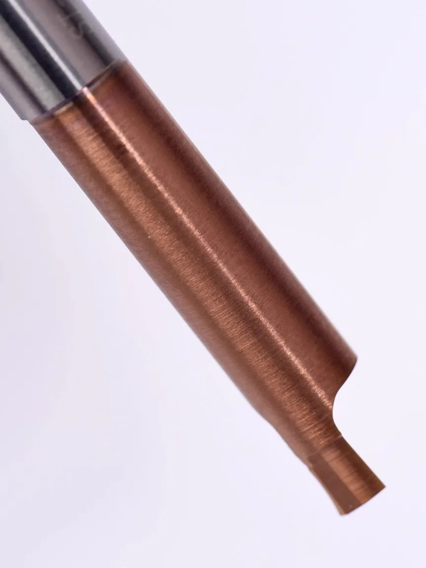 Small Hole End Face Grooving Tool St-Mfr 4B1.0 L15-27.3L T2.0 Bronze Coating Inclined Positioning OEM Customizable