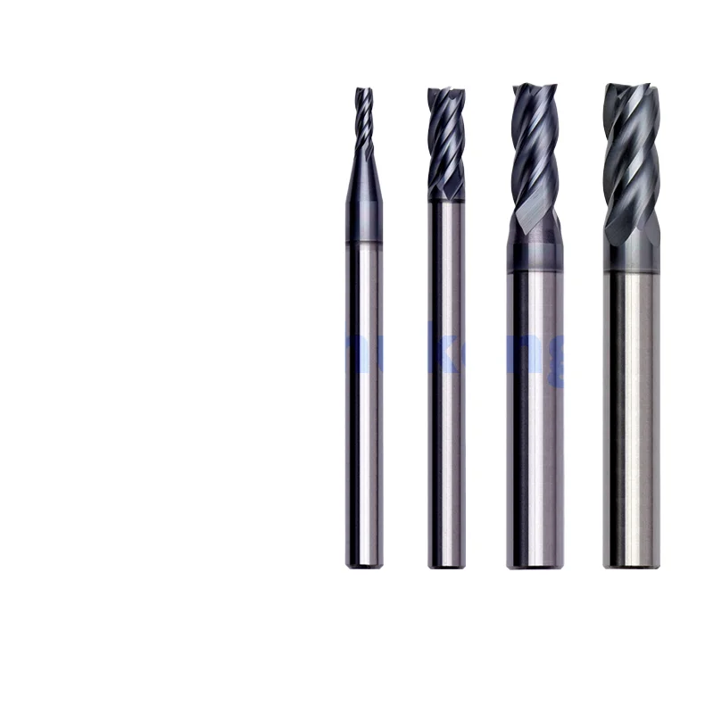 60-degree AlTin Coated Hard Alloy 4-edge End Mill 2 Flutes HRC45 Milling Cutters Stainless 304P20P22 OEM High-efficiency Cutting