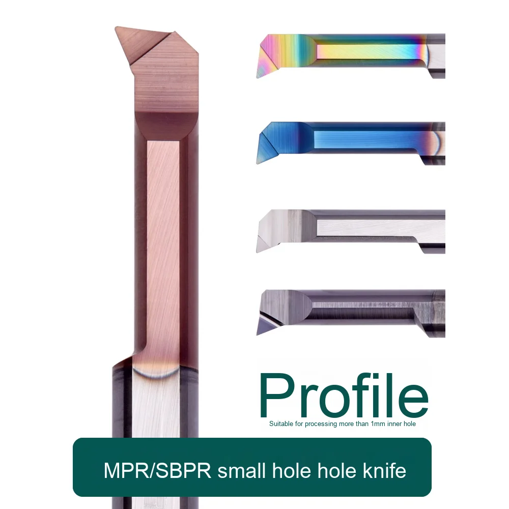 KEUE CNC MPR 6R0.2 L22 2-Flute Shockproof Boring Bar-Tungsten Steel Small Bore Tool for Stainless Steel Cutting