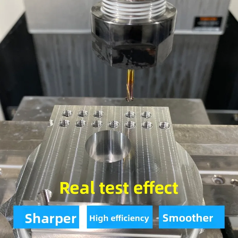 Colorful Carbide Multifunctional Three-In-One Thread Milling Cutter HRC65HRC 2-Flute High Efficiency Bottom Hole-Free AlTin