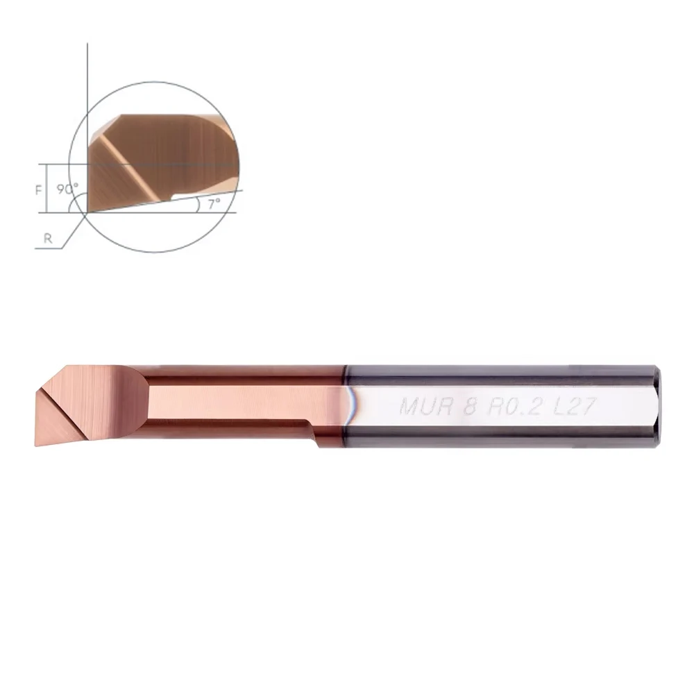 SBUR6 MUR4 Solid Tungsten Steel Boring Tool Bar with 90 Flats Wood Cutting 3/4in Diameter 2 Flutes