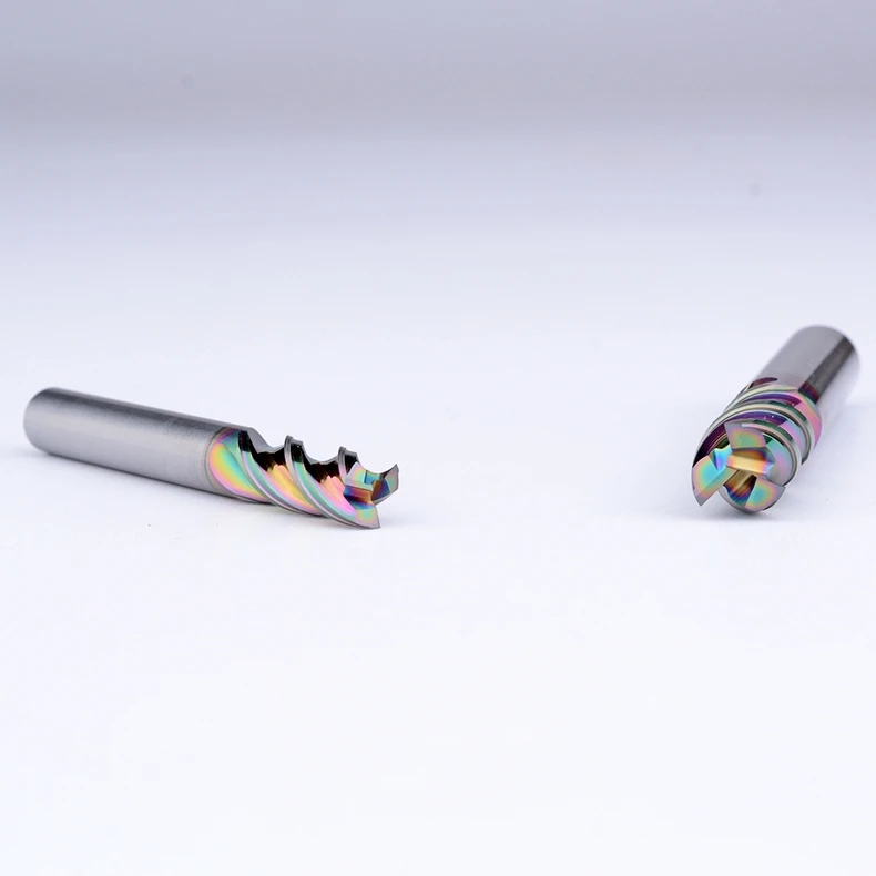 DLC Seven-Color Coated High-Gloss OEM Customizable High-Efficiency High-Gloss Aluminum Cutters U-slot Alloy Milling Tungsten