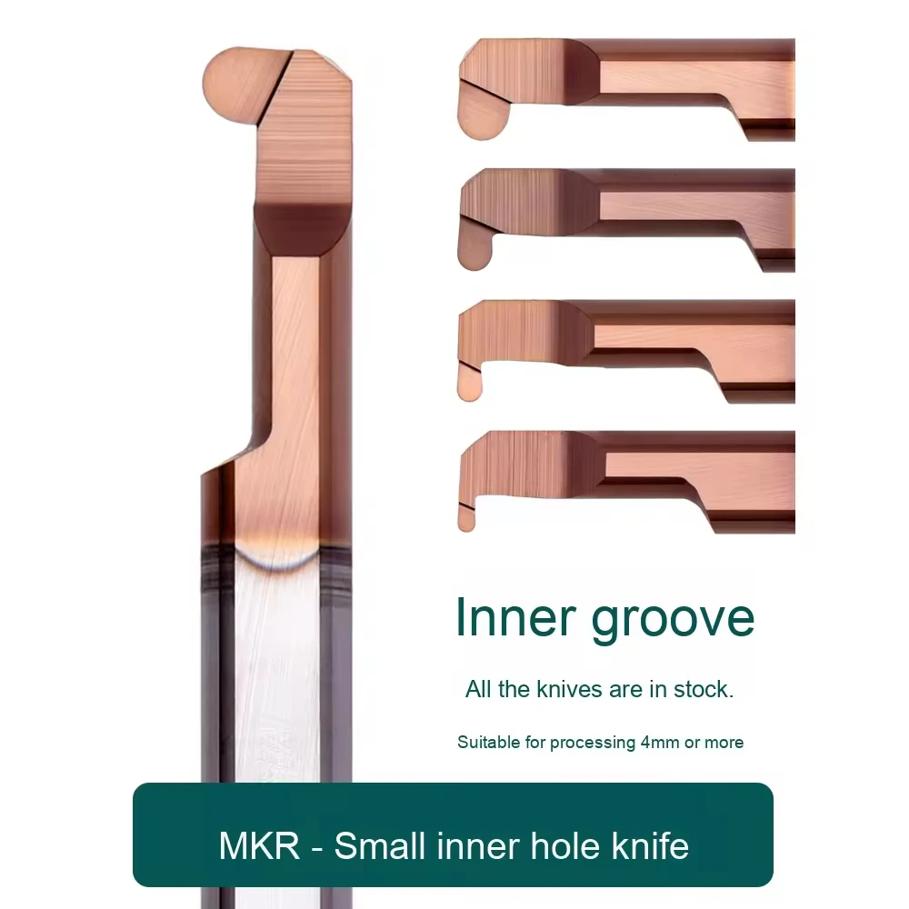 KEUE CNC MKR 4R0.5 L10 High-Precision Tungsten Steel Groove Cutter Set-MKR Series (4R0.5/5R0.75/6R1.0) Boring Milling Tools